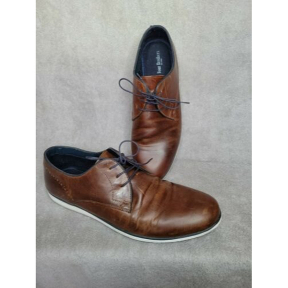 Four Brothers Men's Brown Leather Oxford Distressed Shoes #7421736 Size 13 - Picture 1 of 9